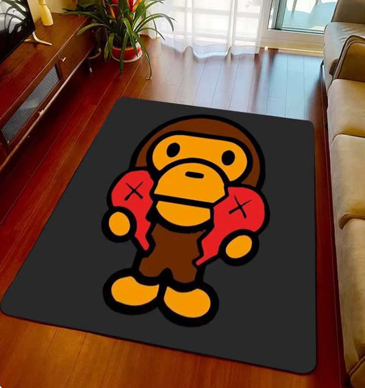 3D monkey pattern rug